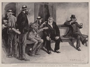 President Kruger Receiving Visitors on the Verandah at the Presidency, Pretoria by Charles Edwin Fripp